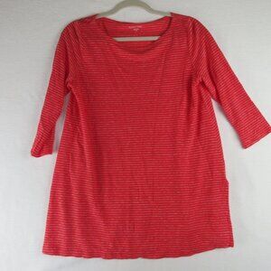 Eileen Fisher Striped Tunic Size S Striped Round Neck Organic Cotton